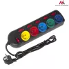 Maclean MCE204M power extension 1.5 m 5 AC outlet(s) Indoor Black, Multicolour