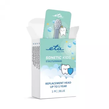 Electric toothbrush replacement head ETA Sonetic Kids — 1 pc, blue, monthly replacement