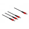 USB Charging Cable DeLOCK 3 in 1 USB Type-C to 3 x USB Type-C 1 m black/red