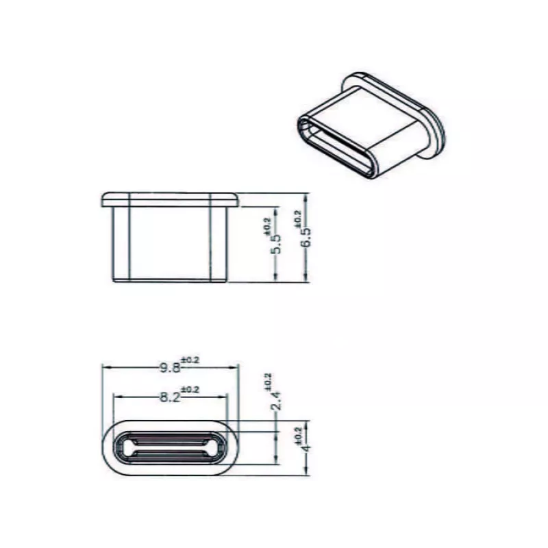 Socket safety cover DeLOCK 64014 USB Type-C Black 10 pcs