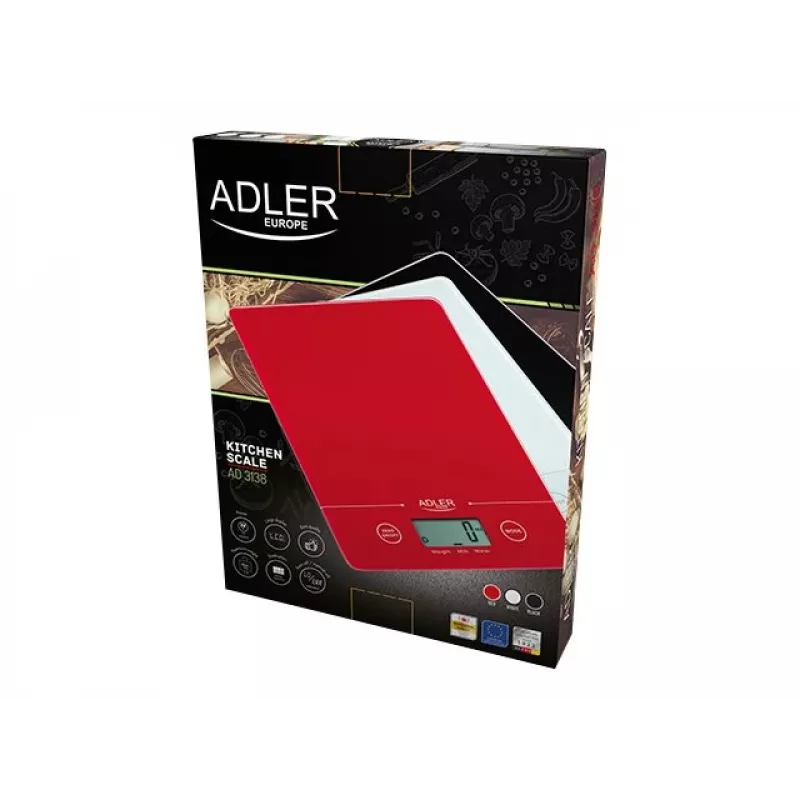 Adler AD 3138 w kitchen scale Electronic kitchen scale White Countertop Square