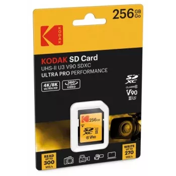 Memory card Kodak EKMSD256GUHS2V2K SDXC UHS-II 256 GB Read 300 MB/s Write 270 MB/s U3 V90 Class 10