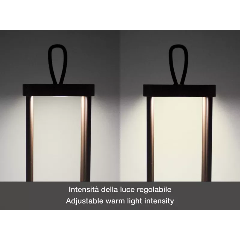 Rechargeable lantern Beper P207ILI102 in Corten finish, portable battery-powered lamp
