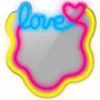 LED neon mirror light MANTA MASNL131MT – 'LOVE' design, built-in LED neon illumination