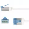 Ultra-Flexible Cat.6a Patch Cable slim, U/FTP (White, 0,5 Meter, extra-short plug)