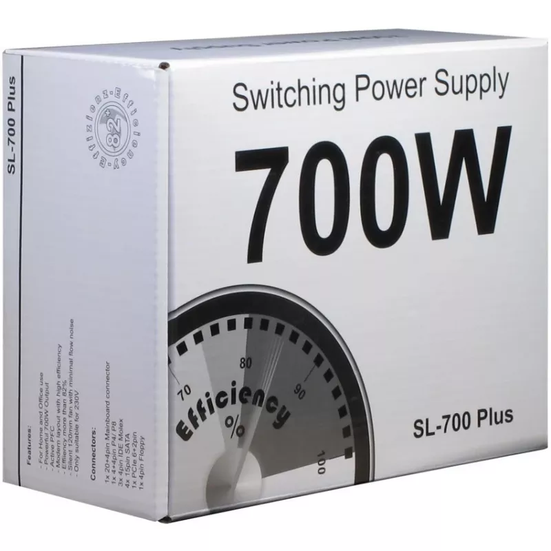Inter-Tech SL-700 Plus - Power Supply (Internal) - ATX12V 2,4 - AC 230 V - 700 Watt - active PFC (88882141)