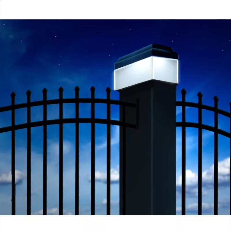 GB128 LED solar lamp fence post garden light, Black - Green Blue