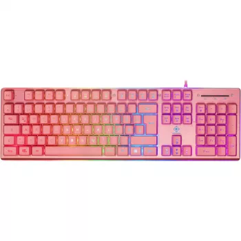 Deltaco GAM-021-RGB-P-DE - full size (100%) - USB - membrane key switch - QWERTZ - Pink