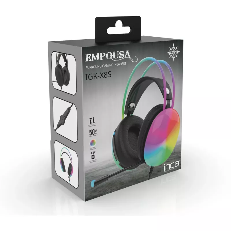 Cian Technology GmbH INCA Gaming Headset IGK-X8S 7.1 USB RGB-LED black - Headset