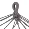 Black Forest Hammock, gray with fringes, Single 200x100cm with stand