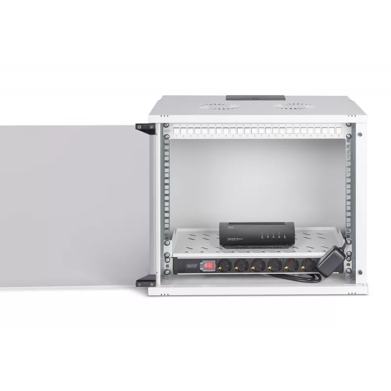 DIGITUS SOHO Pro 19 inch 9U Wall-Mounted Network Rack Set, 540 x 400 mm, IP20, Key Lock, 60 kg