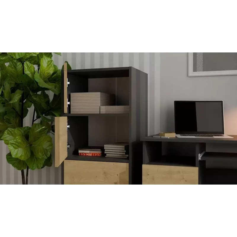 ALMA CHEST OF DRAWERS, ANTHRACITE/ARTISAN OAK