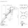 Maclean MC-968 Double Arm Monitor Mount with Gas Spring 17-57 27 kg Heavy Duty Sturdy Full Motion Holder Bracket Max VESA 200x200