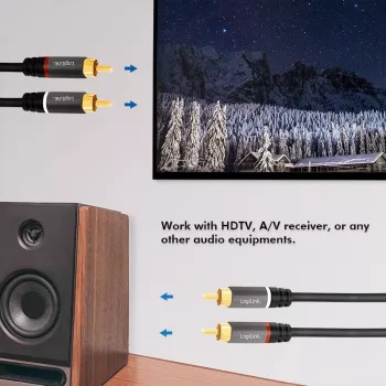 LogiLink CA1207 Audio-Cable 5 m 2 x RCA Black (CA1207)