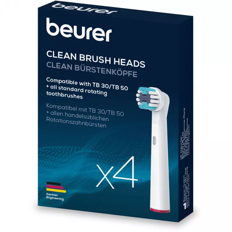 Replacement brush heads Beurer 10156 – pack of 4, compatible with Beurer electric toothbrushes