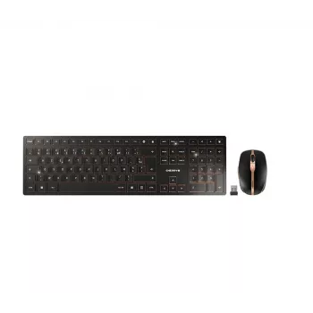 CHERRY DW 9100 SLIM keyboard Mouse included Universal RF Wireless + Bluetooth AZERTY French Black