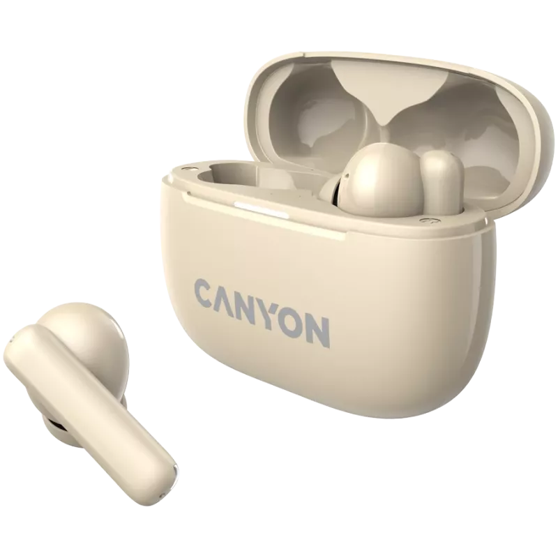 Canyon CNS-TWS10BG Headphones and Headset True Wireless Stereo (TWS) In-Ear calls/music/Sport/everyday use USB Type-C Bluetooth Beige (CNS-TWS10BG)