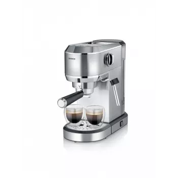 Espresso machine SEVERIN Newspresa KA 5997 — semi-automatic, 1 L water tank, 1350 W, ground coffee input, black/brushed steel/chrome