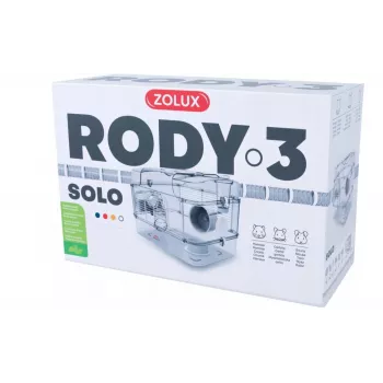 Cage ZOLUX RODY3 SOLO white — compact single-hamster enclosure, metal/plastic, 410×280×270 mm