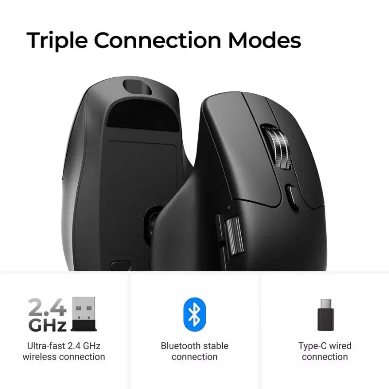 Mouse Keychron M6 Right-hand Universal — Optical, RF Wireless + Bluetooth + USB-C, 30000 DPI, Black