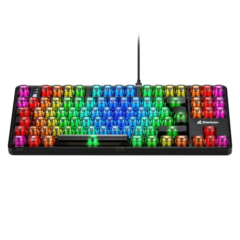 Mechanical Gaming Keyboard Sharkoon Crystal Shark Black DE with RGB lighting