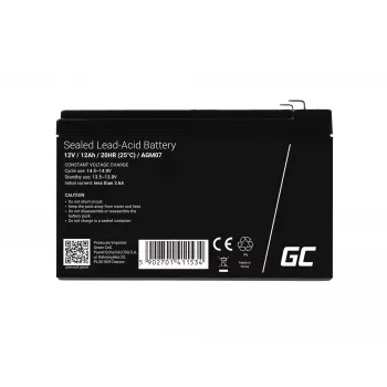 AGM battery Green Cell 12V 12Ah – Sealed Lead Acid (VRLA), 151×98×95 mm, 3.3 kg
