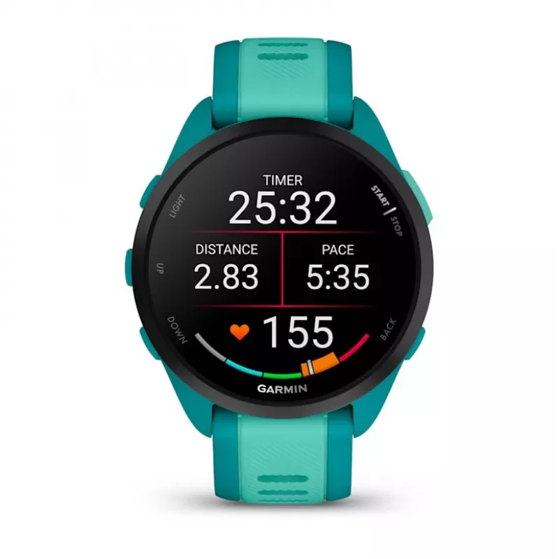 Smartwatch GARMIN Forerunner 165 Music — 43 mm polymer case, 1.2 inch AMOLED, 4 GB, GPS/GLONASS/Galileo, 5 ATM