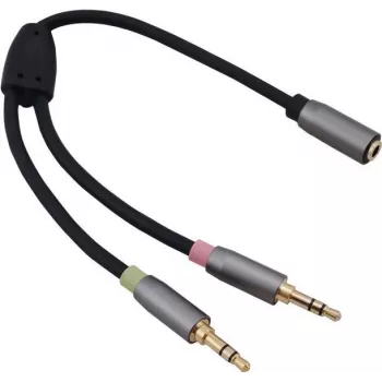 Adapter cable helos 3.5mm jack to 2x 3.5mm plugs model 288716