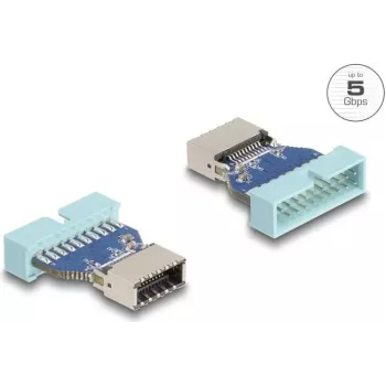 DeLOCK USB Adapter Pin Header male to internal USB Type-E female 5 Gbps Blue