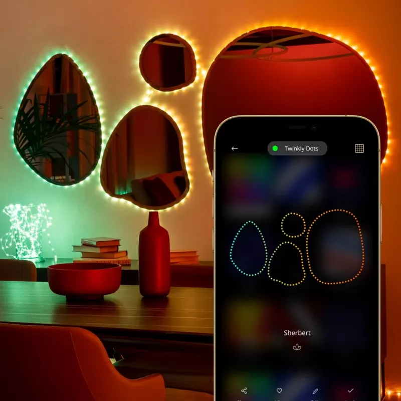 Twinkly Dots 60 RGB USB Smart Lights, 3 m, Black