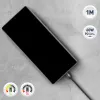 USB-C cable Tellur TLL155791, 1 m, 3A, Black