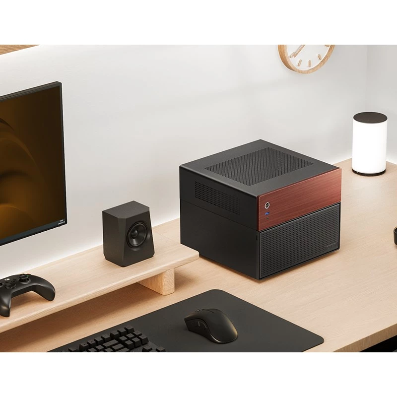 Jonsbo N4 Microtower Casing Black Durable Steel Compact PC Enclosure