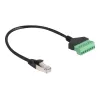 DeLOCK RJ45 Cable Cat.6 plug to Terminal Block Adapter 30 cm Black Green