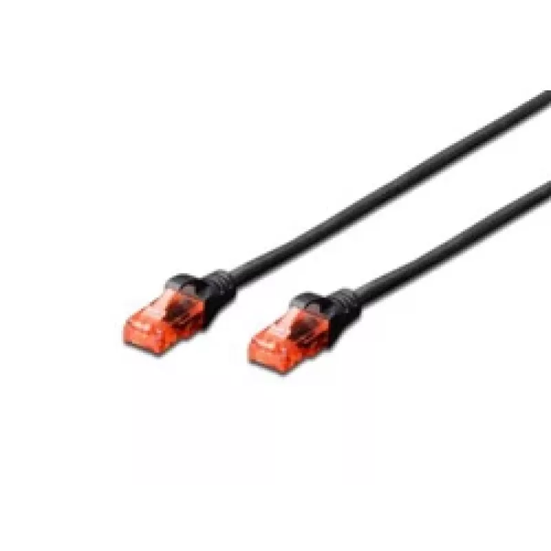 Network Cable Digitus CAT 6 U/UTP patch cord RJ-45 Cat6 3m Black