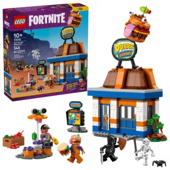 LEGO building toy LEGO FORTNITE 77076 Durrr Burger Restaurant playset — 546 pieces, 4 minifigures, 270×180×90 mm