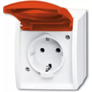 Busch-Jaeger Socket Outlet Type F Red White (2083-0-0839)