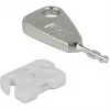 USB Port Blocker Set for USB-A Socket, plug-in lock White/Silver, 5x USB Port Blocker, 2x key