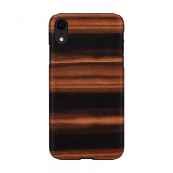 Smartphone case man and wood for iPhone XR — ebony black, protective hard shell