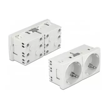 Socket outlet CEE 7/3 DELOCK Easy 45 — 250 V, 16 A, 4000 W, white, ABS/PC, 90×45×40 mm