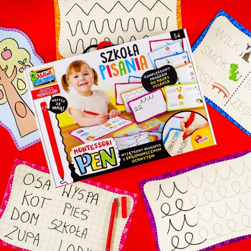 Educational set Montessori Pen Writing school with 18 tablets