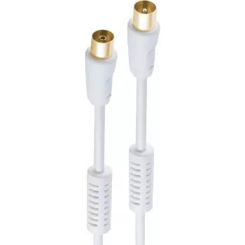 shiverpeaks ®-BASIC-S--Antenna Connection Cable, 100% Shielded,Gold-Plated Contacts, Sheath Current Filter, 100 dB, White, 2,0m (BS80203-128-G)