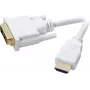 SpeaKa Professional DVI / HDMI Adapter Cable DVI-D 18+1pol. Plug, HDMI-A Plug 2.00 m White SP-7870336 Gold-Plated Plug Contacts DVI-Cable (SP-7870336)