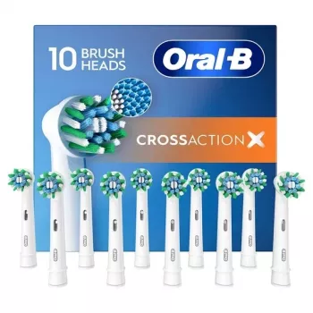 Replacement Brush Heads Oral-B Pro CrossAction, pack of 10, white