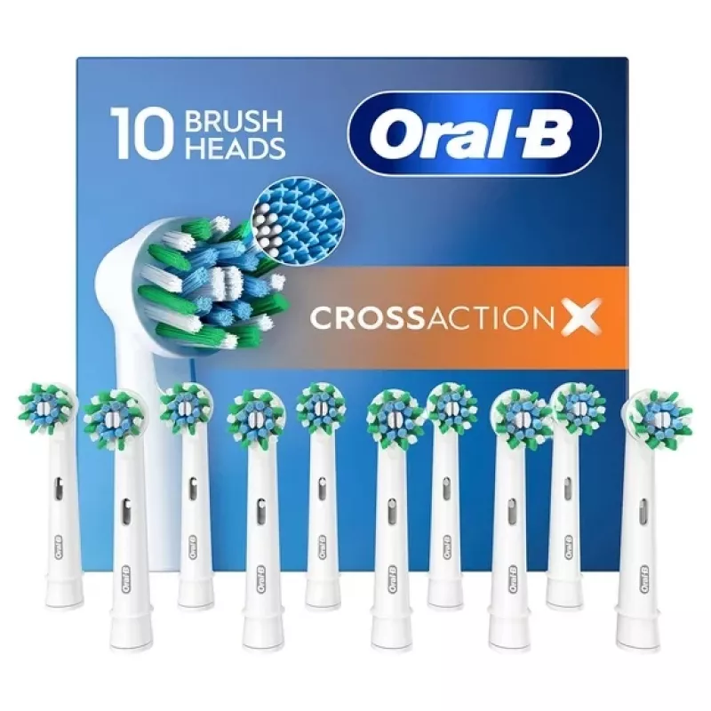 Replacement Brush Heads Oral-B Pro CrossAction, pack of 10, white