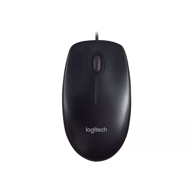 Logitech M90 wired optical office mouse — 1000 DPI, ambidextrous, USB Type-A, black