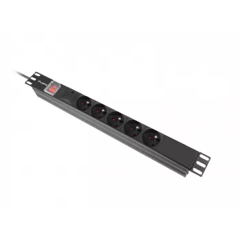 Lanberg PDU-05E-0200-IEC-BK power distribution unit (PDU) 5 AC outlet(s) 1U Black