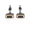 DIGITUS - DVI-Cable - Dual Link - DVI-D (M) - DVI-D (M) - 5,0m - Moulded, Thumbscrews - Black (AK-320101-050-S)