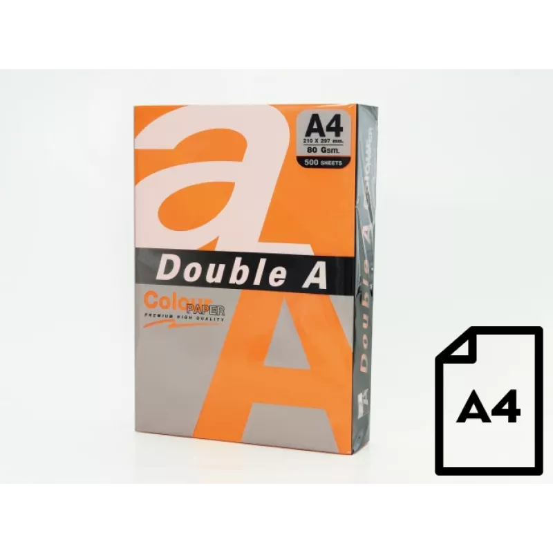 Colour paper Double A, 80g, A4, 500 sheets, Saffron