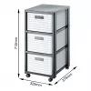 Drawer unit Rotho Country Grey White, 3 drawers, technopolymer, 325×712×375 mm, anthracite/white, with transport wheels