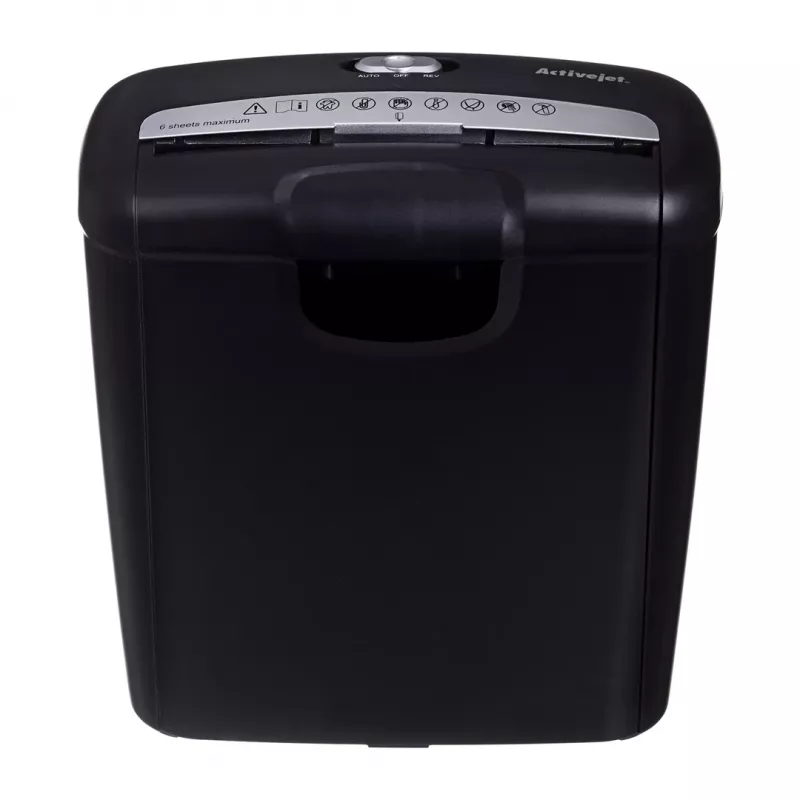 Activejet ASH-0601S shredder, P-2, 10 l, 6 mm strip, 6 sheets, black.